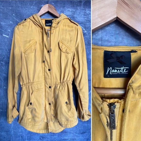 Utility Jacket Trench Coat mustard yellow cargo jacket - Picture 5 of 16